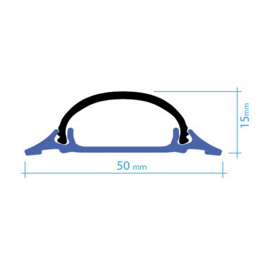 Canaleta PVC suelo  50*15mm en barra de 2m